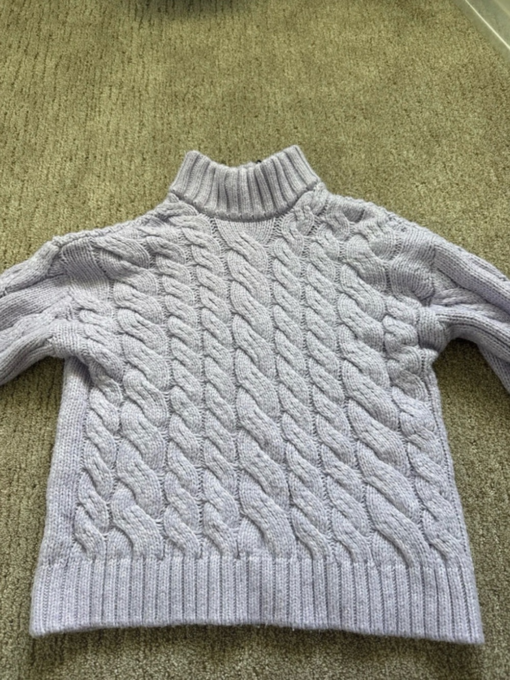 H&M Cable Knit Turtleneck Sweater - Light Lavender